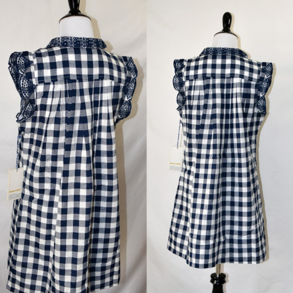 NWT Dear Creature Anthropologie Gingham Mini Dress - Picture 4 of 7